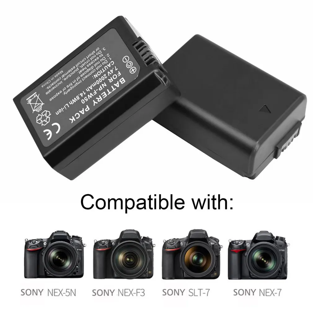 Для sony 2 шт 2000 мАч NP-FW50 NP FW50 батарея для камеры+ ЖК USB двойное зарядное устройство для sony Alpha a6500 a6300 a6000 a5000 a3000