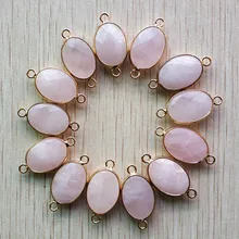 Модные натуральный кристалл кварца Подвески Разъем 13x18 мм для Браслеты Изготовление ювелирных ожерелий 12 шт./лот