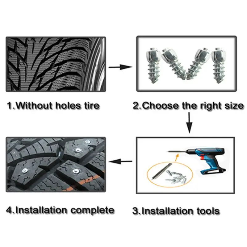 Противоскользящие шпильки для снежных шин, снежные гоночные дорожки, покрышки со льдом, 4*12 мм, 100 шт., автомобильные/велосипедные шпильки