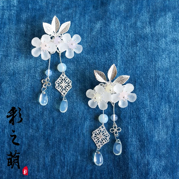 Древний стиль Hanfu ежедневный маленький головной убор цветы кисточка аксессуары для волос милые подростковые сердце Han элемент украшения для волос