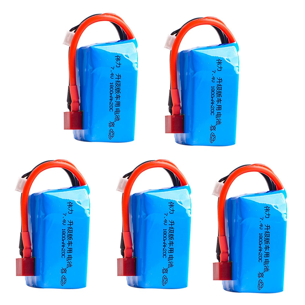 5 шт. 7 4 В 1800 мАч 20C Lipo батарея T вилка для Wltoys A959-b A969-b A979-b RC автомобили запасные