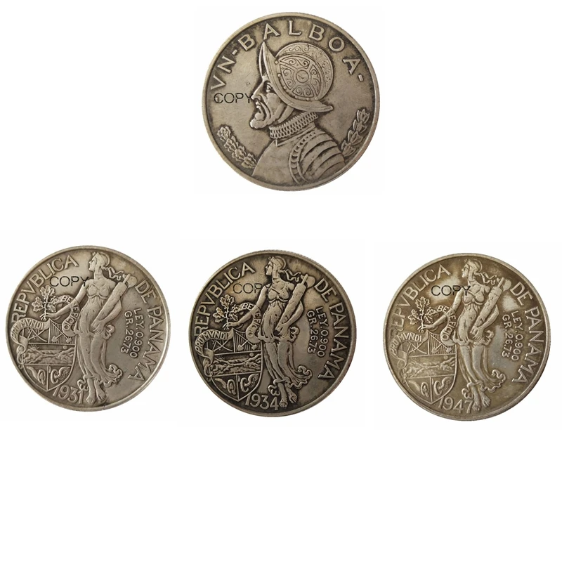 Panama 1931 1934 1947 Date Selection Balboa Silver Plated Copy Coins | Дом и сад