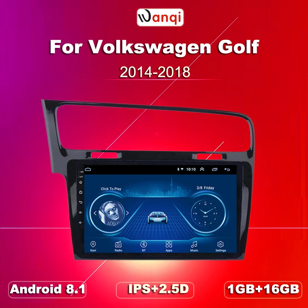 Android 8 1 2.5D Закаленное HD сенсорный экран 10 дюймов радио для Volkswagen golf 7 2014 2018 с Bluetooth USB