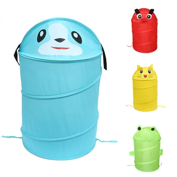 

Cute Folding Bucket Laundry Cylinder Basket For Toys Storage Box Toy Container Cute Cartoon Animal Cat Laundry Box