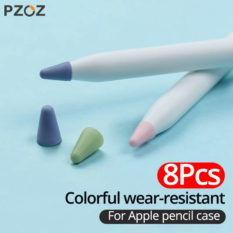 PZOZ 8 шт. для apple Pencil 1 2 Tablet stylus Touch Pen nib case мягкий силиконовый защитный чехол touch