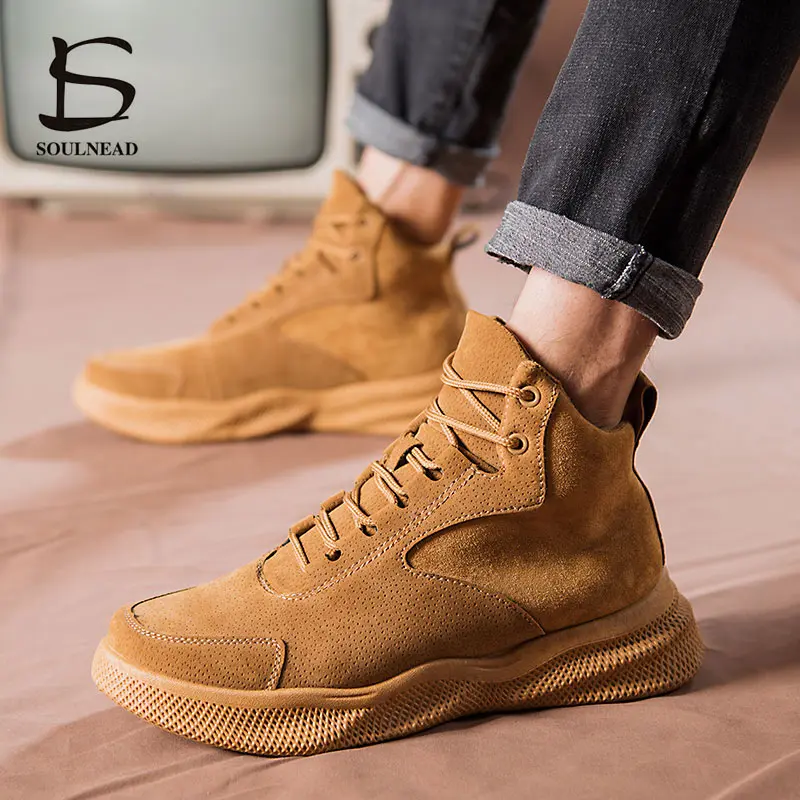 

Men's Autumn Winter Sneakers Lace High-top Non-slip Wear Sports Shoes Outdoor Travel Shoes For Man Boy's Walking Shoes Male Shoe
