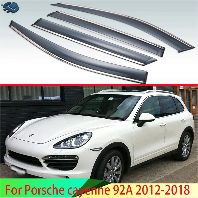 Per Porsche Cayenne 92A 2012-2018 Visiera Esterna Vent Shades Finestra Sun Rain Guard Deflettore Gts E Coupé Versioni Non Si Adattano