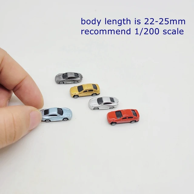 5Pcs Model Car Miniature Architecture Vehicle Railway Train Layout Landscape HO/TT/N scale Toy GIfts 1:75 1:87 1:100 1:150 1:200 RANDOM colors 3