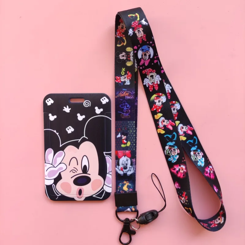 Disney Mickey Mouse ID Card Case Neck Strap Women's Business Employee Case Badge Holder Student Lanyard Name Card Cover 2