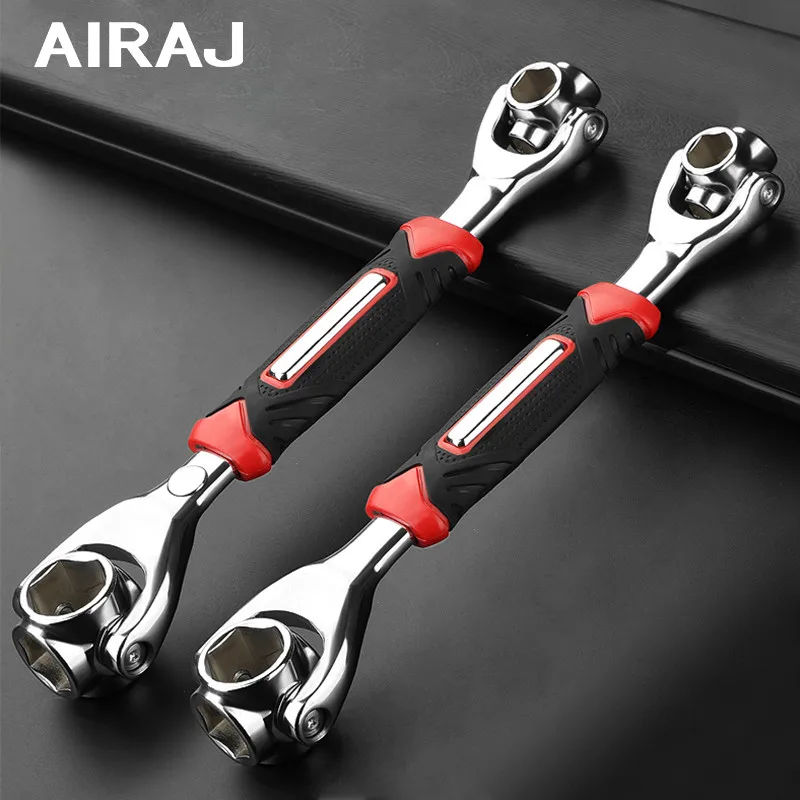 AIRAJ – clé tigre 52 en 1, clé à douille à cliquet rotatif à 360 °,  Adaptable aux vis, outils de réparation de pièces automobiles domestiques -  AliExpress