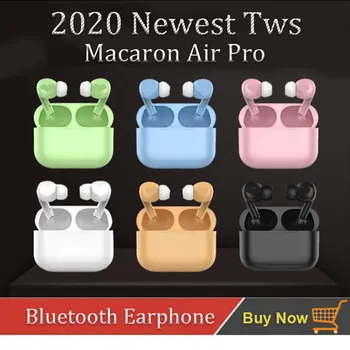 

2020 Newest Tws Macaron Air Pro Wireless Headphones Bluetooth 5.0 Touch Control In-ear Stereo Sport Earbuds With Charging Box