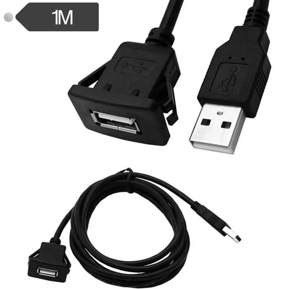 USB2.0 кабель для скрытого монтажа 1 м/2 м двойной/один USB порт удлинитель флеш приборная панель монтажный кабель для автомобиля лодки мотоцикла