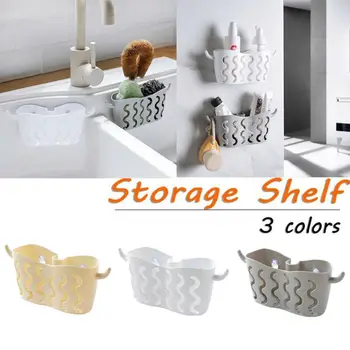 

Pure Color Kitchen Sink Caddy Sponge Holder Storage Organizer Soap Drainer Rack Strainer