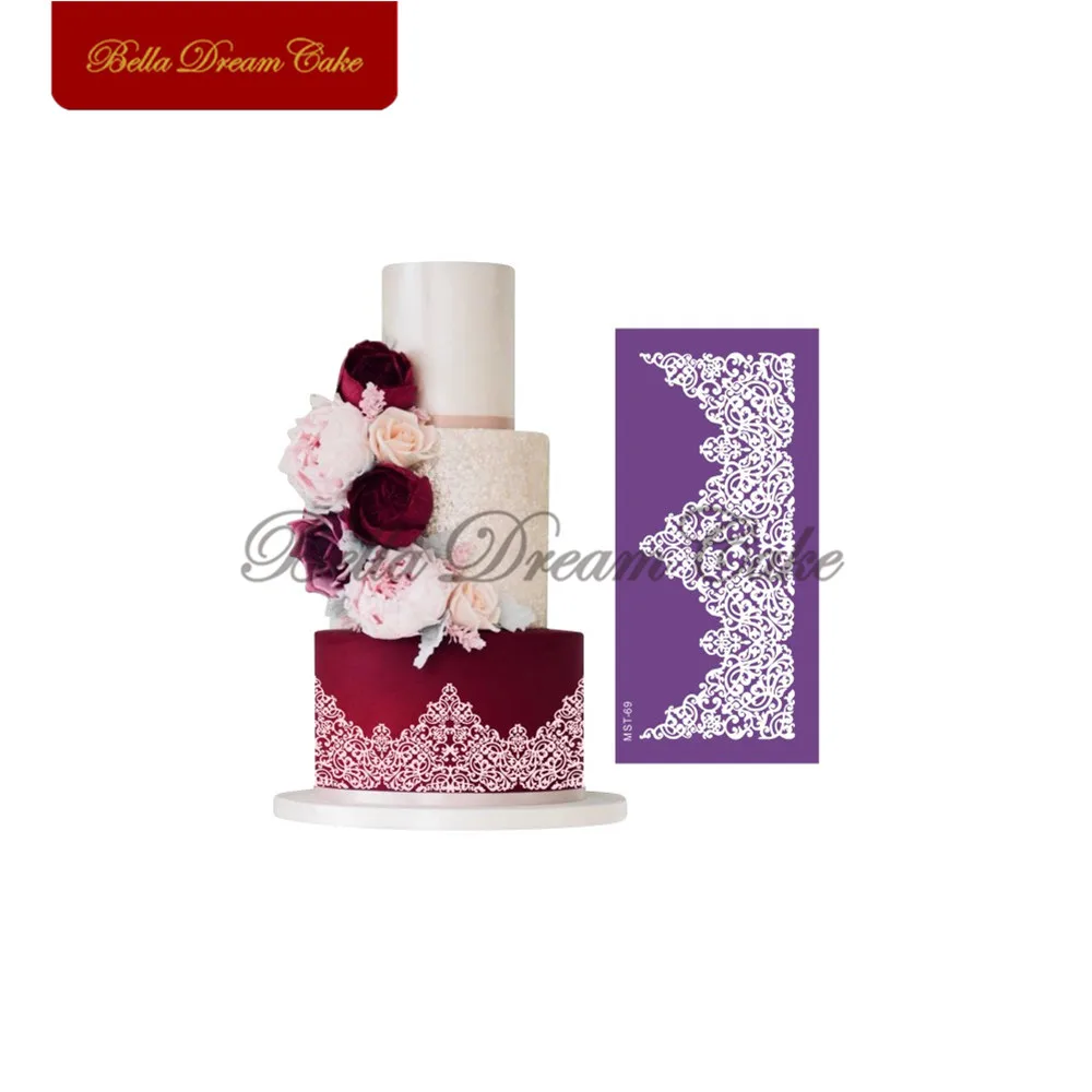 

Romantique Lace Mesh Stencils Fondant Sugarcraft Cake Border Template Mold Fabric Cake Stencil Cake Decorating Tool Bakeware