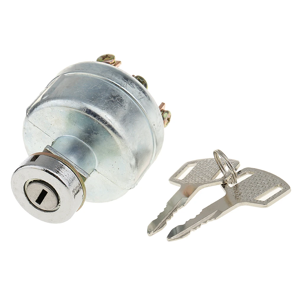 6 Terminal Ignition Cylinder Switch W/Keys For Car Boat Forklift Bus Repair