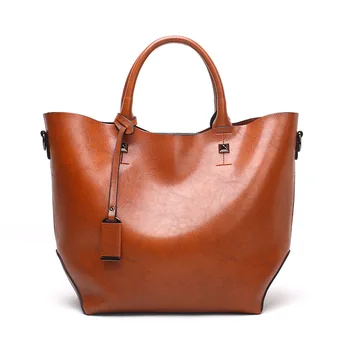 

Women Bags Oil Wax Leather Women Handbags Large Capacity Women Totes Winner Ladies Daily Handbag Vintage Shoulder Bags