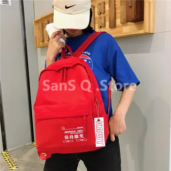 

Chinese Printing Waterproof Nylon Women Backpack Solid Color School Bags Teenage Girls Travel Backpack Female Mochila Bagpack