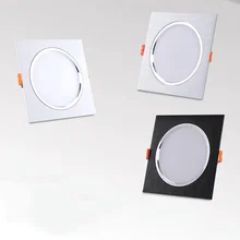 

Luminária led para teto embutida, quadrada, prateada, preta e branca, iluminação para casa e cozinha