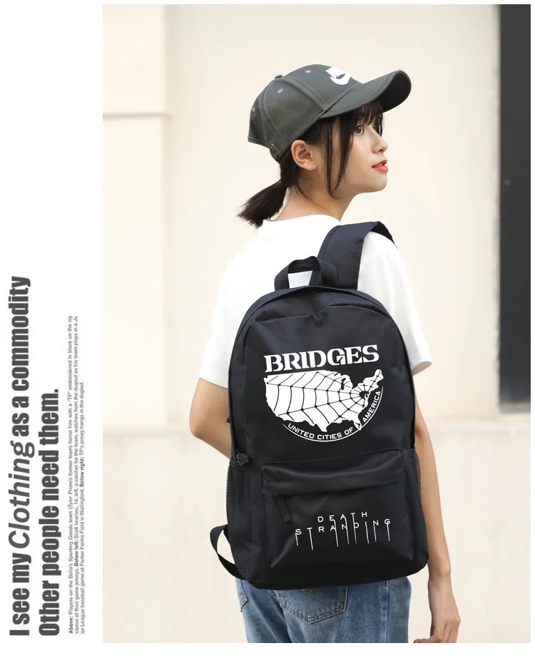 Рюкзак с принтом «Death Stranding» для мальчиков и девочек-подростков; классная сумка для книг с надписью; повседневная школьная сумка; Mochila; ранец