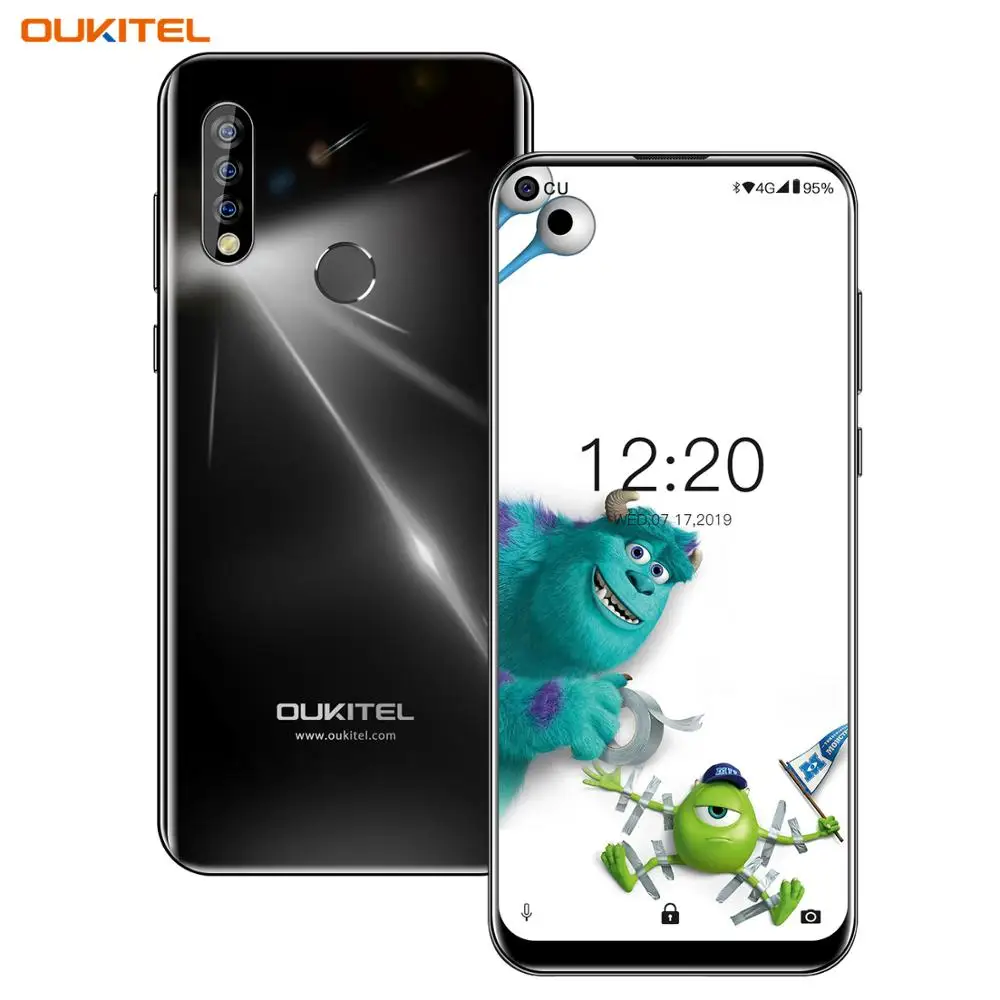 Смартфон OUKITEL C17 Pro 4 Гб+ 64 Гб, 6,35 дюймов, тройная камера, андроид 9.0, 8 ядер, 3900 мАч, двойной 4 Гб LTE телефон, распознавание лица, отпечаток пальца, мобильный телефон - Цвет: Black