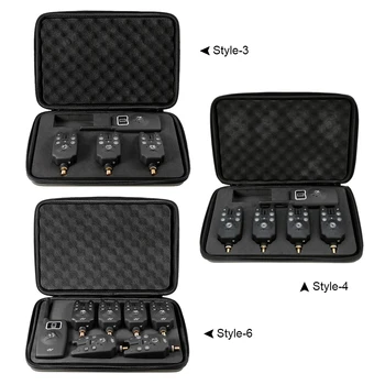 Lixada Wireless Fishing Bite Alarms Set Digital Fishing Alarm Kit LED Alarm Indicator Alert Bell Receiver Fishing Tackle w/Box 6