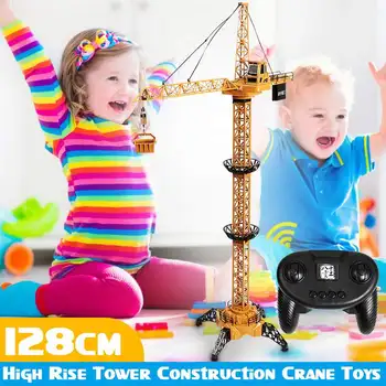 

128cm Electric Remote Control Crane Toy High Rise Tower Construction Crane Engineering Truck Car Vehicle Children Kids Fun Gift