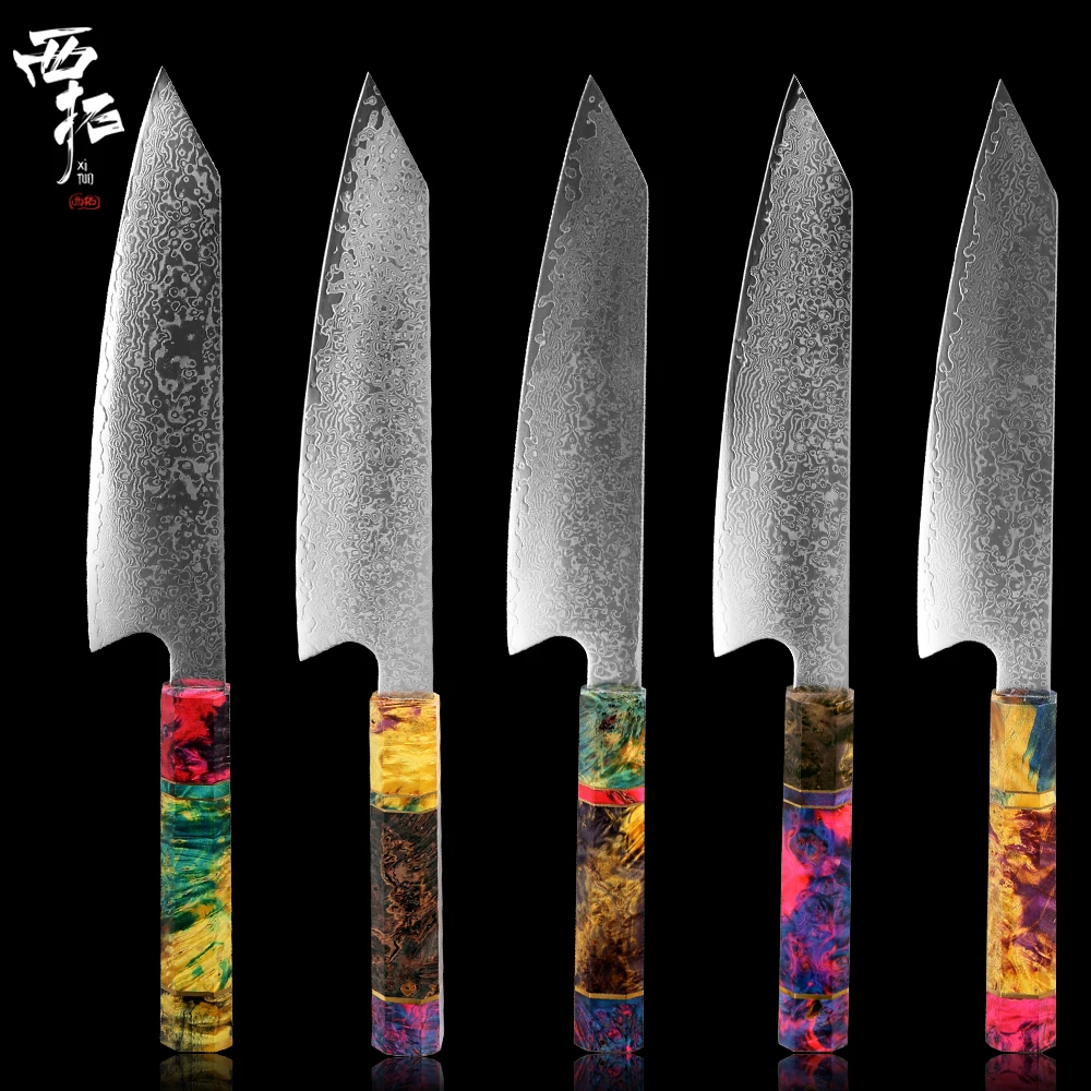 XITUO 8 дюймовый дамасский поварской нож японский кухонный острый Gyuto сантоку