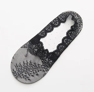 socks 01 Кружевные носки-башмачки; сезон весна-лето; тонкие Нескользящие низкие носки с закрытым носком; женские носки - Цвет: socks 01