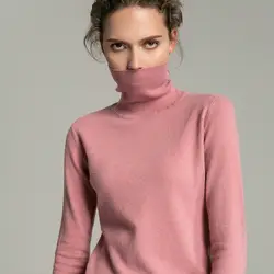 100% шерстяной женский свитер 2019 новый стиль осень и зима толстый теплый пуловер с высоким воротником трикотажное нижнее белье облегающее