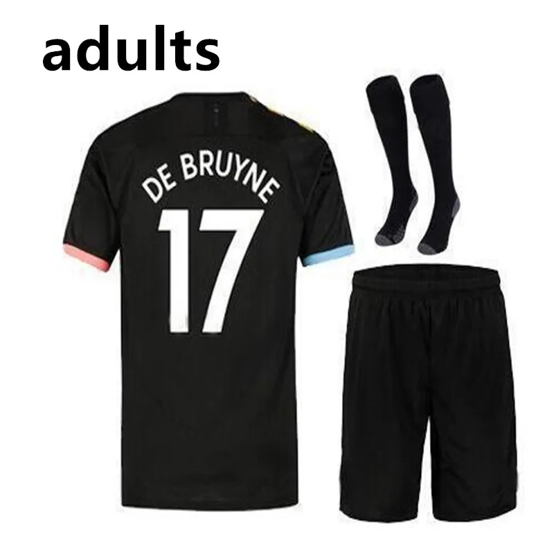 Комплект для взрослых Футбольная Футболка «Манчестерский город» JESUS DE BRUYNE KUN AGUERO MAHREZ G. JESUS BERNARDO SANE SILVA футболка для футбола - Цвет: shirt
