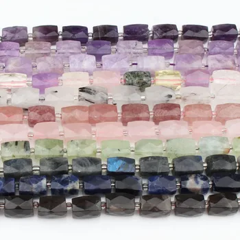 

11x16mm Natural Multicolor Stone Beads Irregular Column Spacer Beads for Jewellery Making DIY Bracelet Necklace 15''