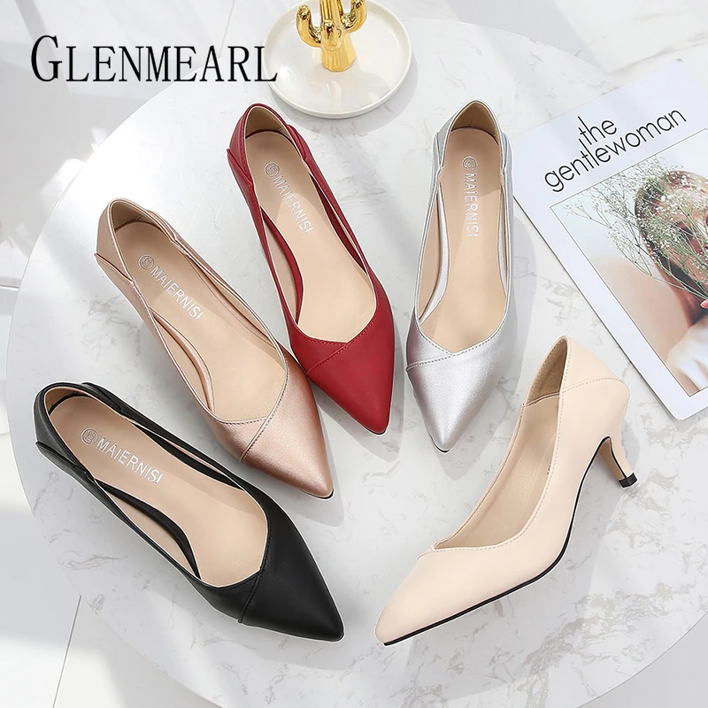 

Pumps Women Brand Shoes Basical Office Lady Shoes Point Toe Confortable High Heels Casual Sexy Female Pumps Spring Heels DE