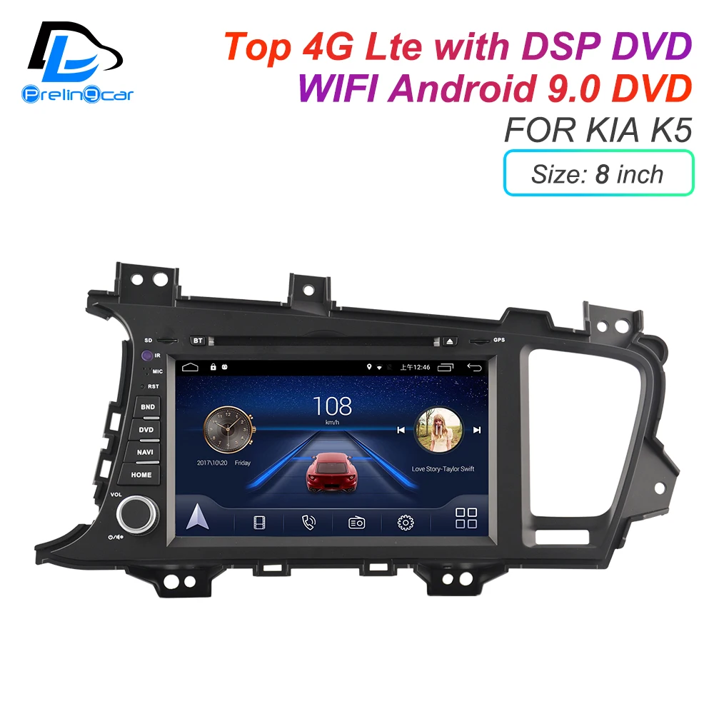 Discount IPS touch screen DSP sound Android 9.0 2 DIN 4g Lte radio For KIA K5 Optime 2015-K5 2016 GPS DVD player stereo navigation 1