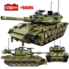1730 pçs cidade militar técnica principal tanque de batalha modelo blocos de construção criador ww2 soldado do exército figuras tijolos brinquedos para crianças