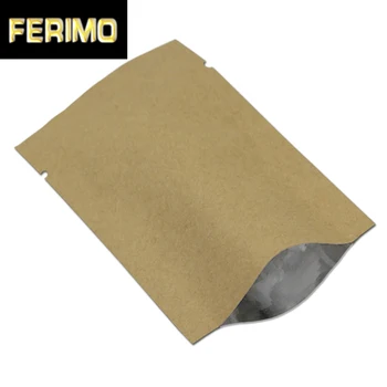 

50Pcs Big Sizes Open Top Kraft Paper Aluminum Foil Food Storage Packaging Bag Vacuum Sealing Mylar Nuts Crafts Packing Pouches