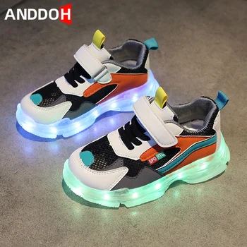 

Size 25-35 Children Casual Lighted Shoes Luminous Sneakers for Boys and Girls Unisex Led Light Sneakers Children Glowing Shoes