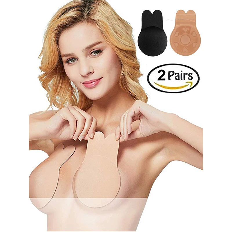 

1 Pair Push Up Invisible Bra Women Self Adhesive Push Up Silicone Lady Stickers Invisible Strapless Blackless Bra