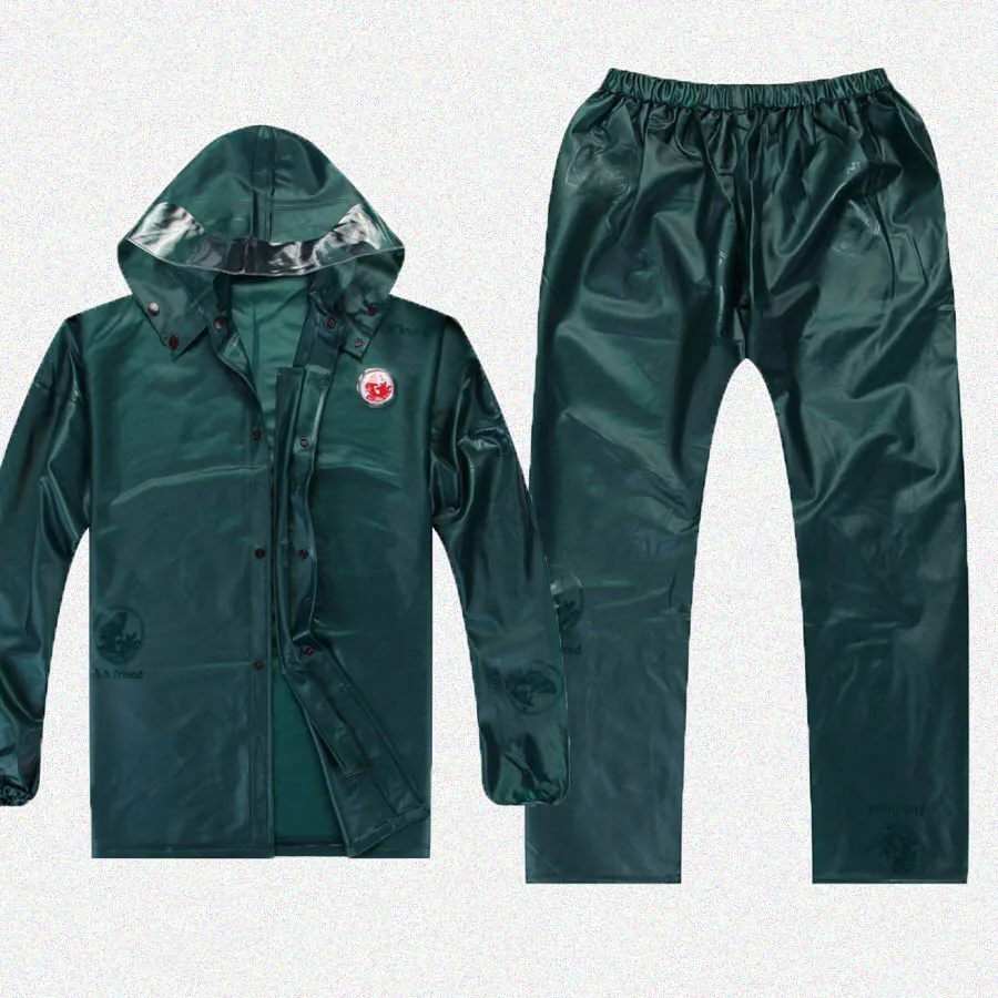 Nova capa de chuva calchas de chuva terno A prova d' аgua da motocicleta capa de chuva пончо tamanho da tabela Tamanho Grande te - Цвет: Green
