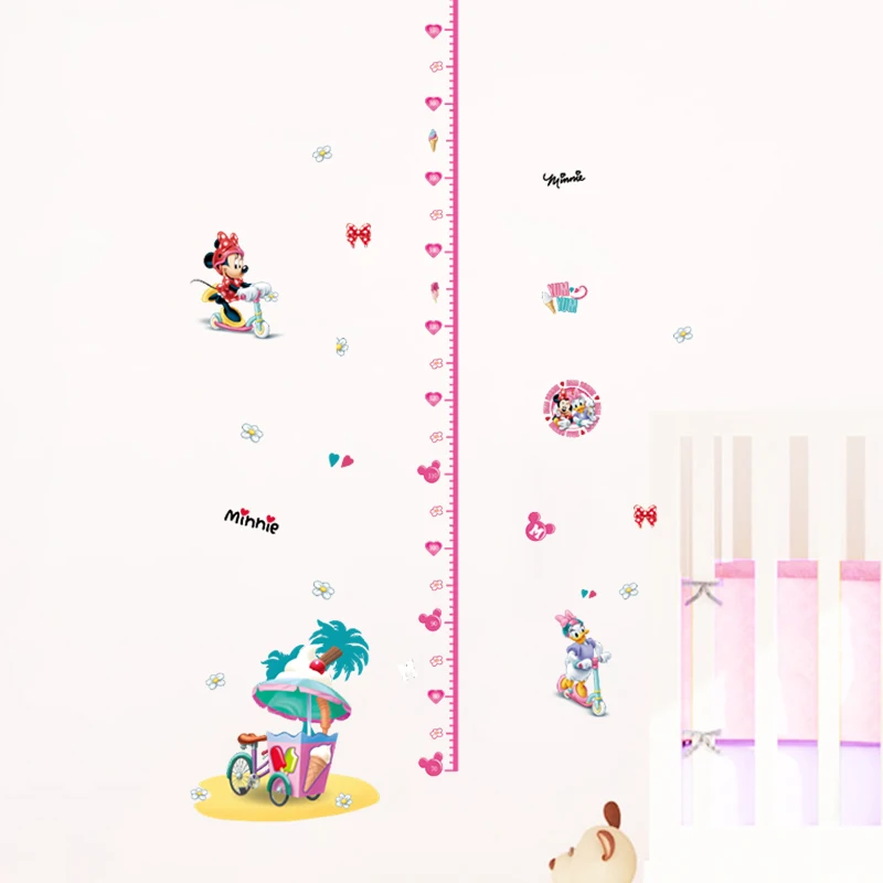 Мультфильм Минни Микки Маус Рост Диаграмма измерения роста дети ребенок детская спальня стены стикеры декоративные домашние наклейки diy Декор - Цвет: MM068