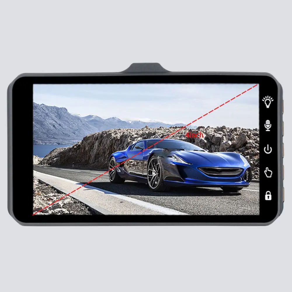 Черный ящик, 4 дюйма, ips экран, Full HD, угол обзора 170 градусов, Автомобильный видеорегистратор, монитор 1080 P, передний+ задний видеорегистратор, Парковочное устройство