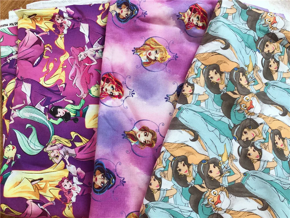 110*100 см Белоснежка Русалка Принцесса хлопок ткань девушка рубашка шляпа юбка Diy ручной работы постельные принадлежности домашний кошелек из ткани одеяло