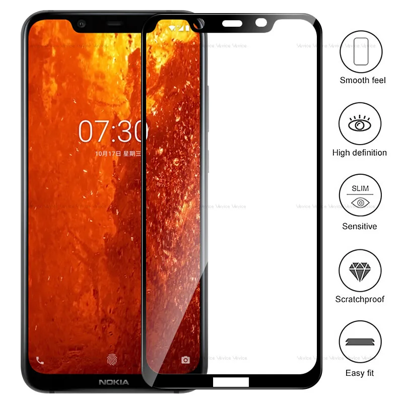 Защитное стекло 9D для Nokia 7 1 полноэкранная защита 3 2 4 9 8 Plus X7 2018 закаленное с полным