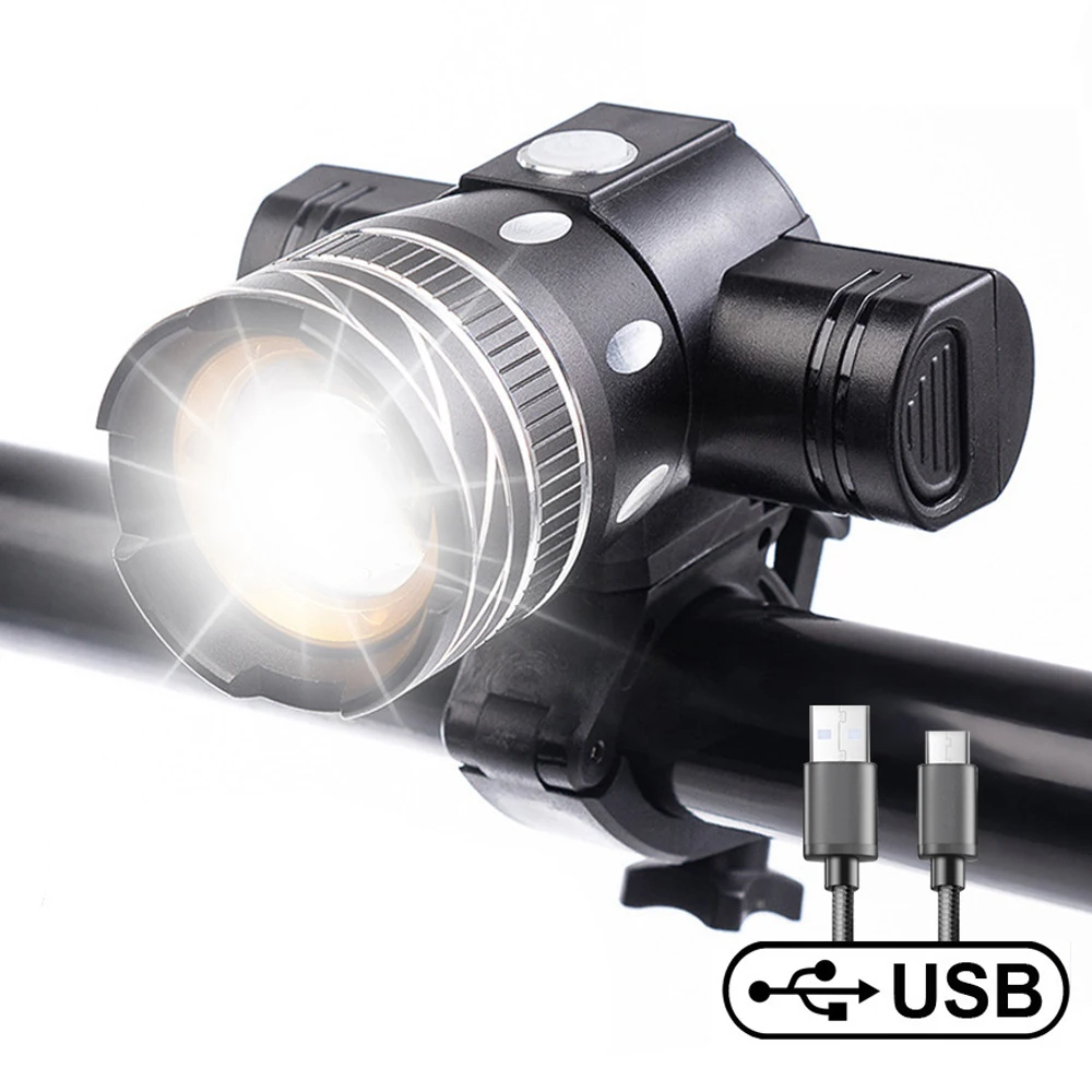 Rechargeable 15000LM XM-L T6 LED MTB Bicycle Light Bike Front Headlight w/ USB 