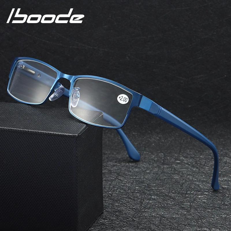 

IBOODE Reading Glasses Women Men Square Metal Frame Presbyopic Eyeglasses Female Male TR90 Temple Hyperopia Optics Spectacles