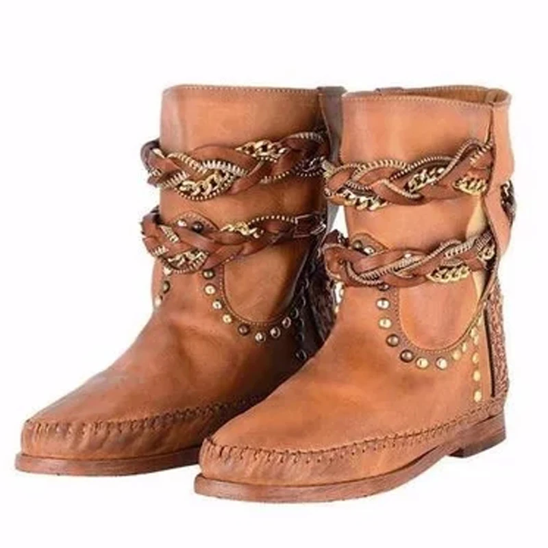 

Retro PU Ankle Boots Women 2020 New Autumn And Winter Fashion Low Heel Chunky Stretch Women Sexy Booties Boots