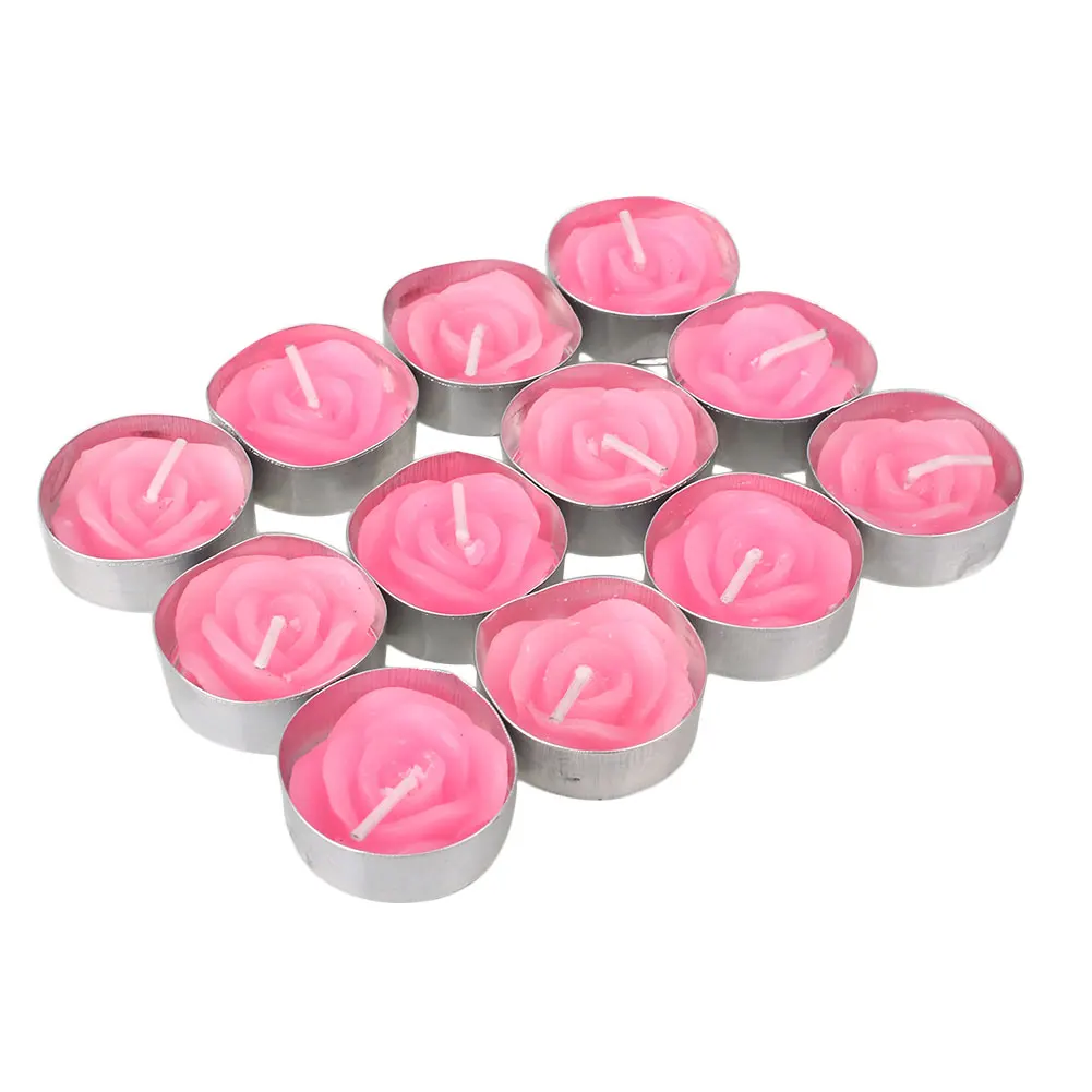 Pink 12 шт. розовый воск свечи фестиваль реквизит подарок вечерние украшения отель красивый красочный день Святого Валентина романтический розовый/красный - Цвет: Pink