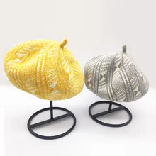 Популярный Повседневный хлопковый берет женская уличная шерстяная Цветочная клетчатая кепка художника тыква шляпа Gorros