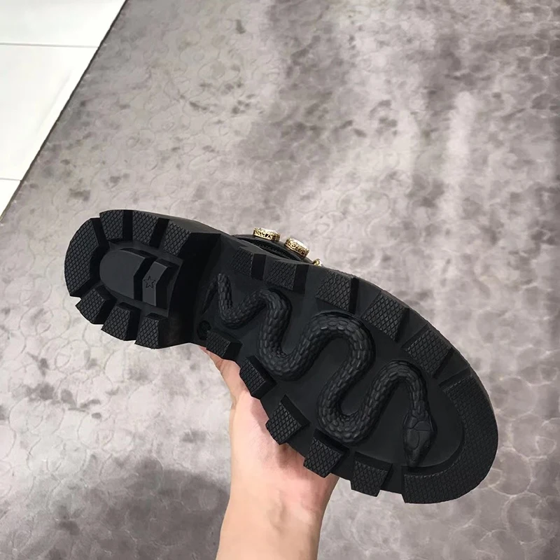 Black Women's Luxury Ankle Boots Women Chelsea Chunky Low Heel Boots Female Platform Shoes Ladies Spring New G Brand Booties