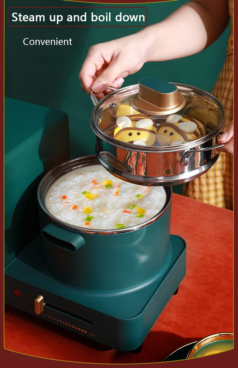 Description Picture 5 of itemDMWD 4 in 1 Household Electric Breakfast Machine Toaster Frying Pan Mini Oven Bread Sandwich Pizza Maker Hot Boiling Pot Steamer