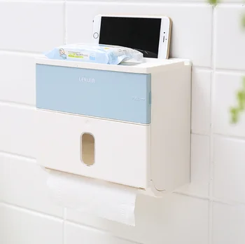 

Creative Plastic Toilet Paper Storage Holder Box Wall Mounted Sanitary Napkin Bathroom Storage Box Toilet Paper Tissue Box LF894